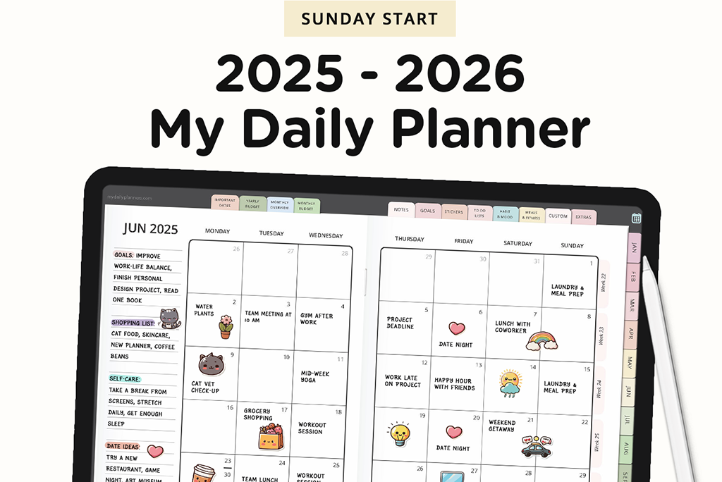 2025-2026 Mijn Dagelijkse Planner (Zondag)