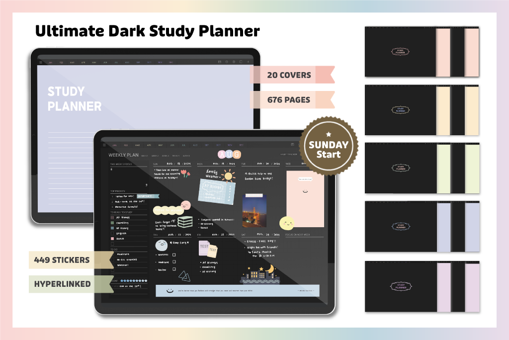終極深色學習手帳（週日開始）