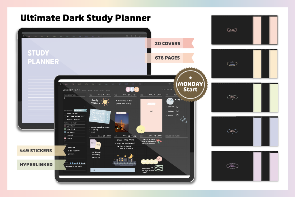 終極深色學習手帳（週一開始）