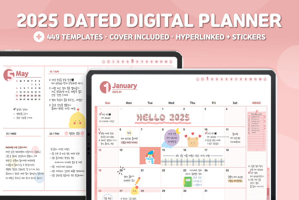 2025 Simple Organization Planner (Pink)