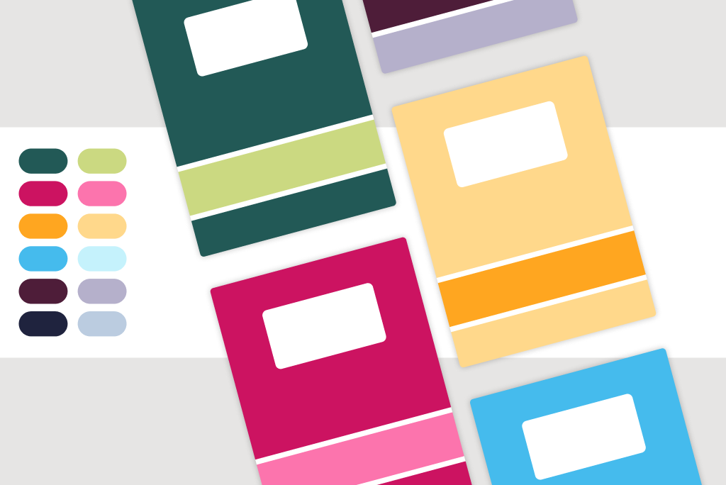 Customizable Colorful Belted Book Covers