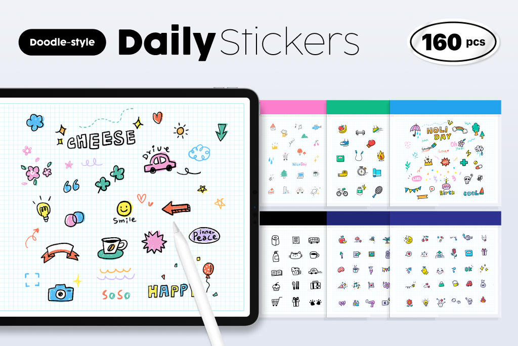 Cute Hand-Drawn Daily Sticker Pack