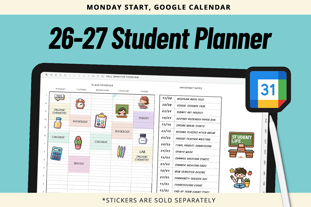 2026-2027 Basic Student Planner (Monday, Google) 2026-2027 Basic Student Planner (Monday, Google)