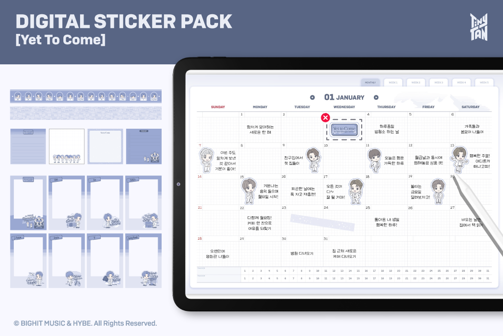 TinyTAN stickerpakket [Yet To Come]