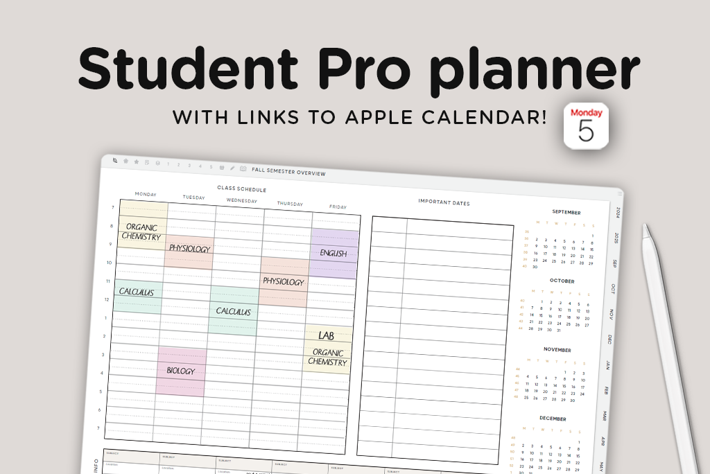 Student Pro Planner (Sunday Start)