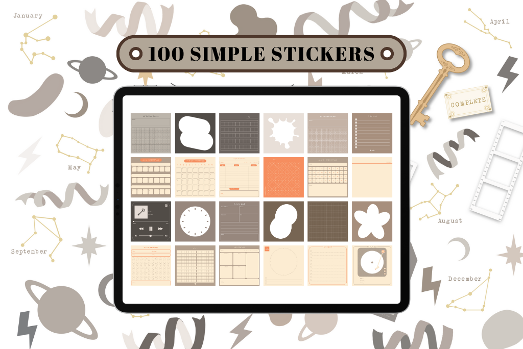 Studie Memo Decoratie Stickers (Beige)