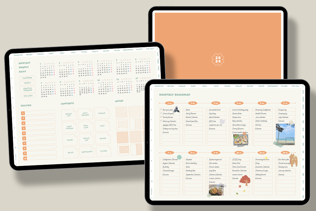 2024 All-in-one Planner (Mint Orange)