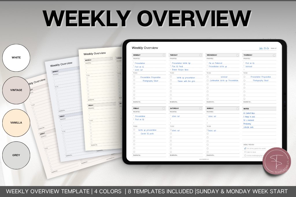 Weekly Overview Template