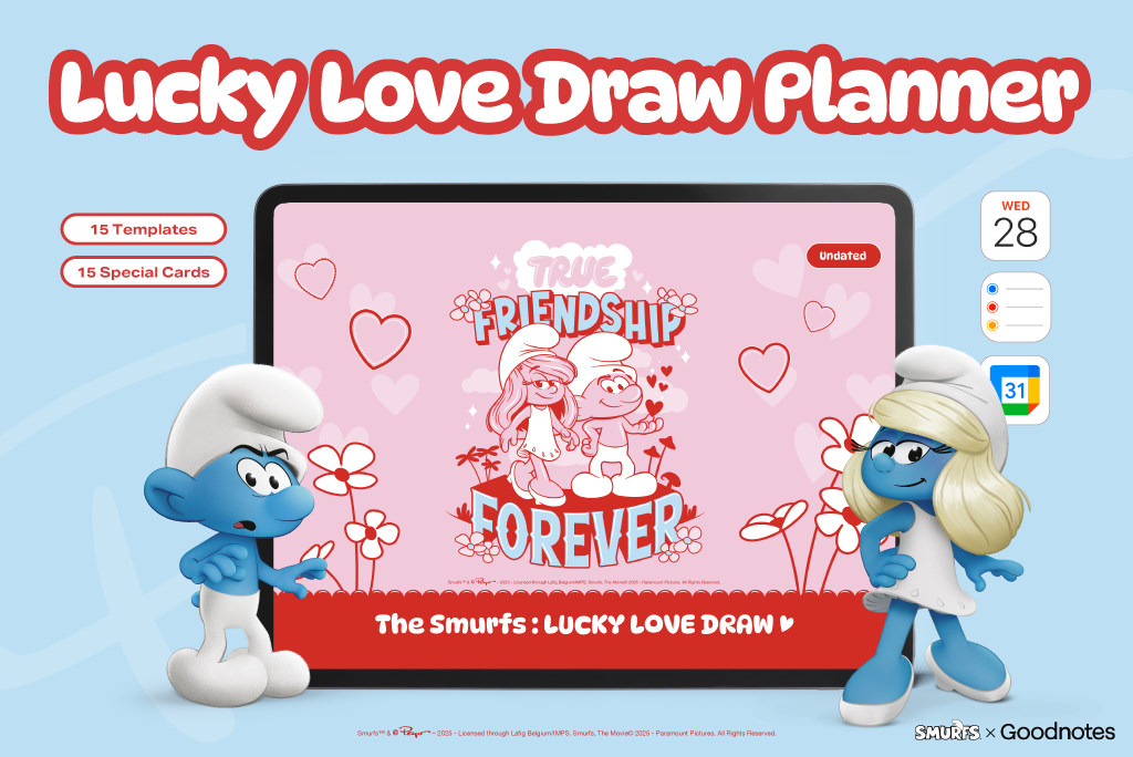 The Smurfs Lucky Love Draw Undated Planner