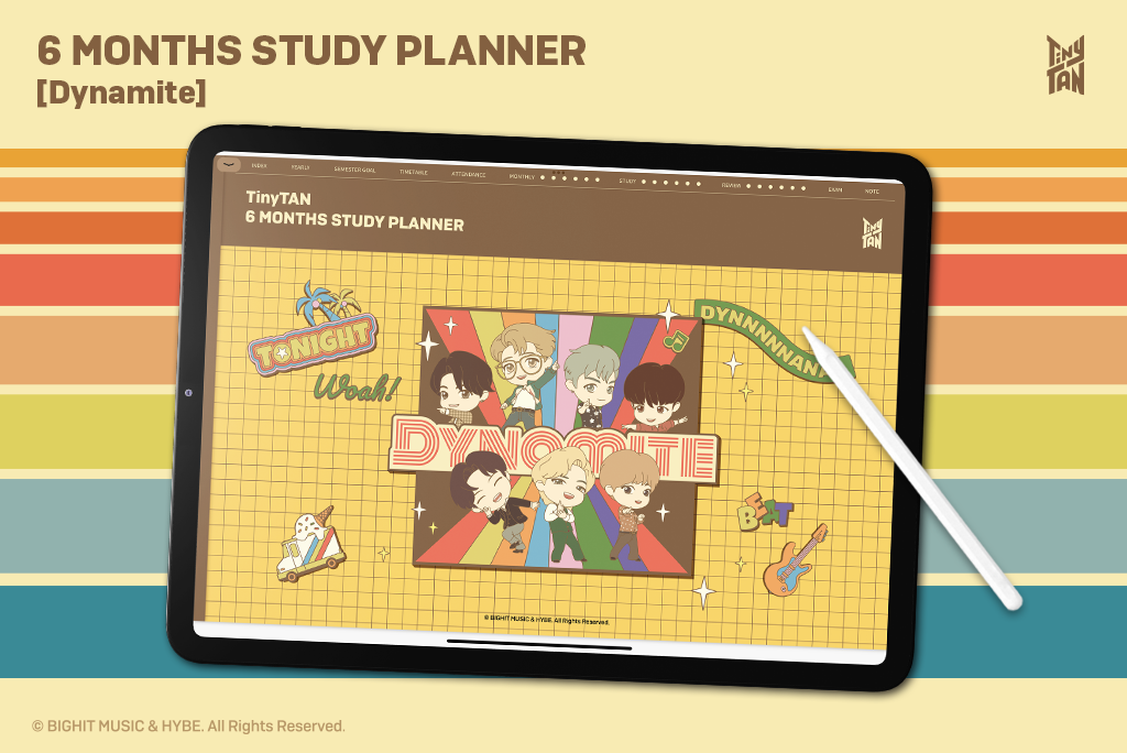 Study planner sur 6 mois TinyTAN [Dynamite]