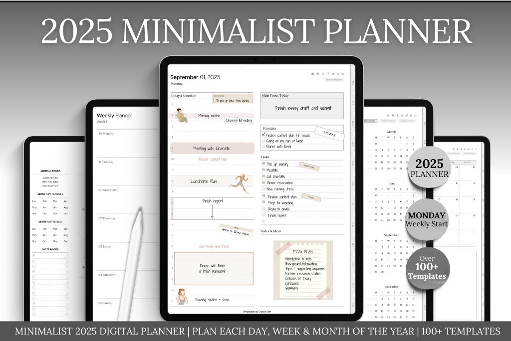 Minimalist 2025 Günlük Planlayıcı - Dikey