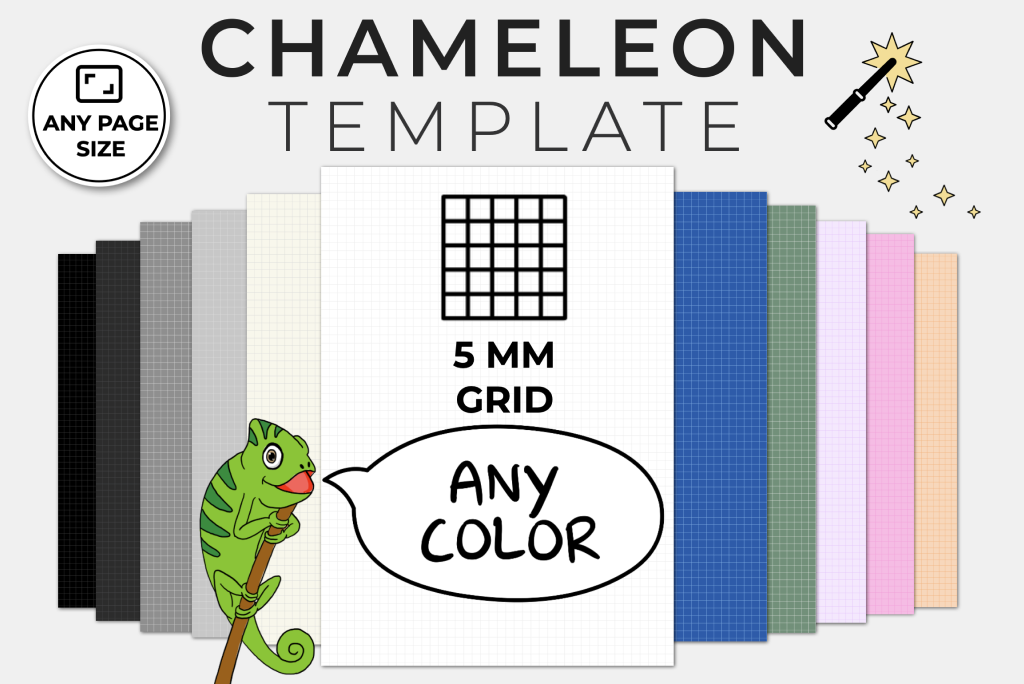 5mm Grid Paper - Chameleon Template