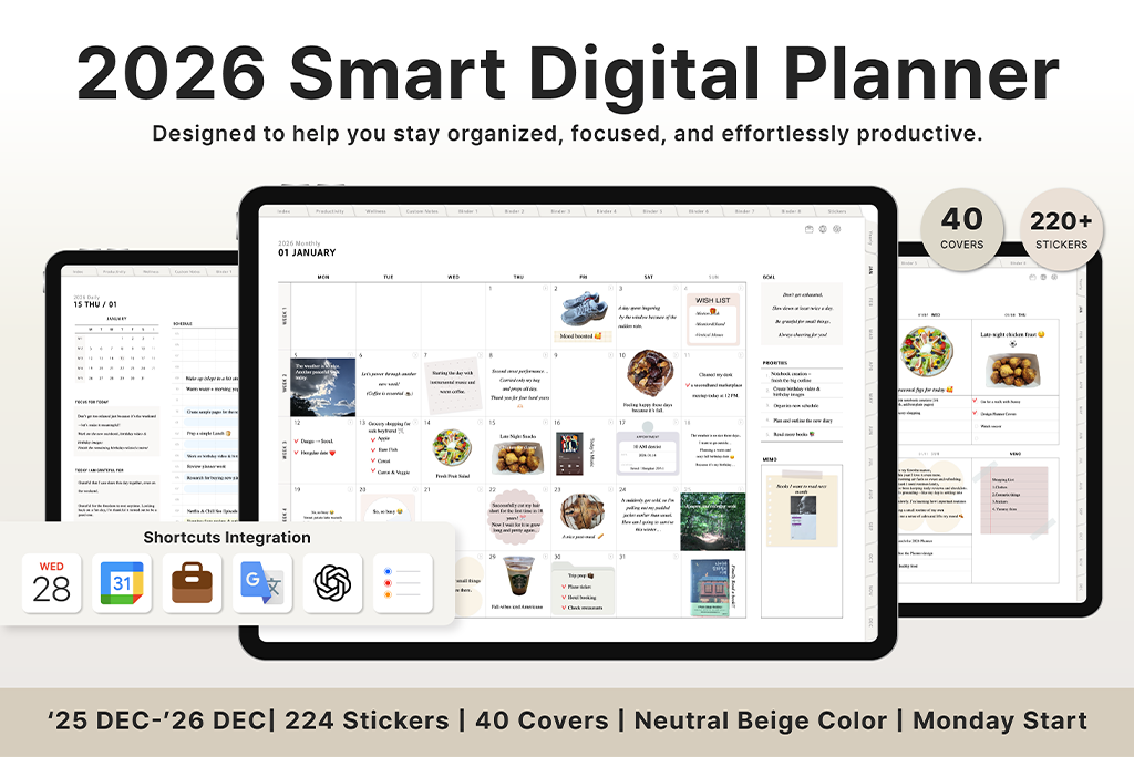2026 スマートデジタルプランナー (ベージュ、月曜始まり) 2026 スマートデジタルプランナー (ベージュ、月曜始まり)