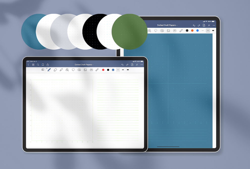 Gepunktete Raster & Diagramme: Schmierzettel