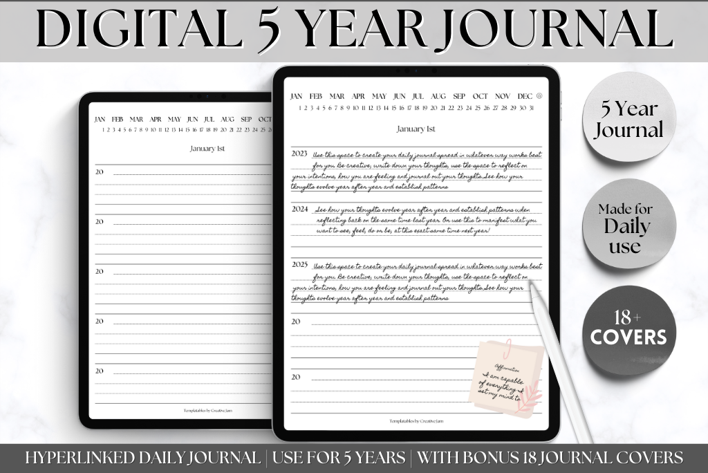 Digital 5 Year Daily Journal