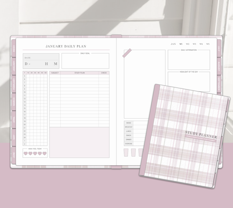 Undated Classic Study Planner (Pink)