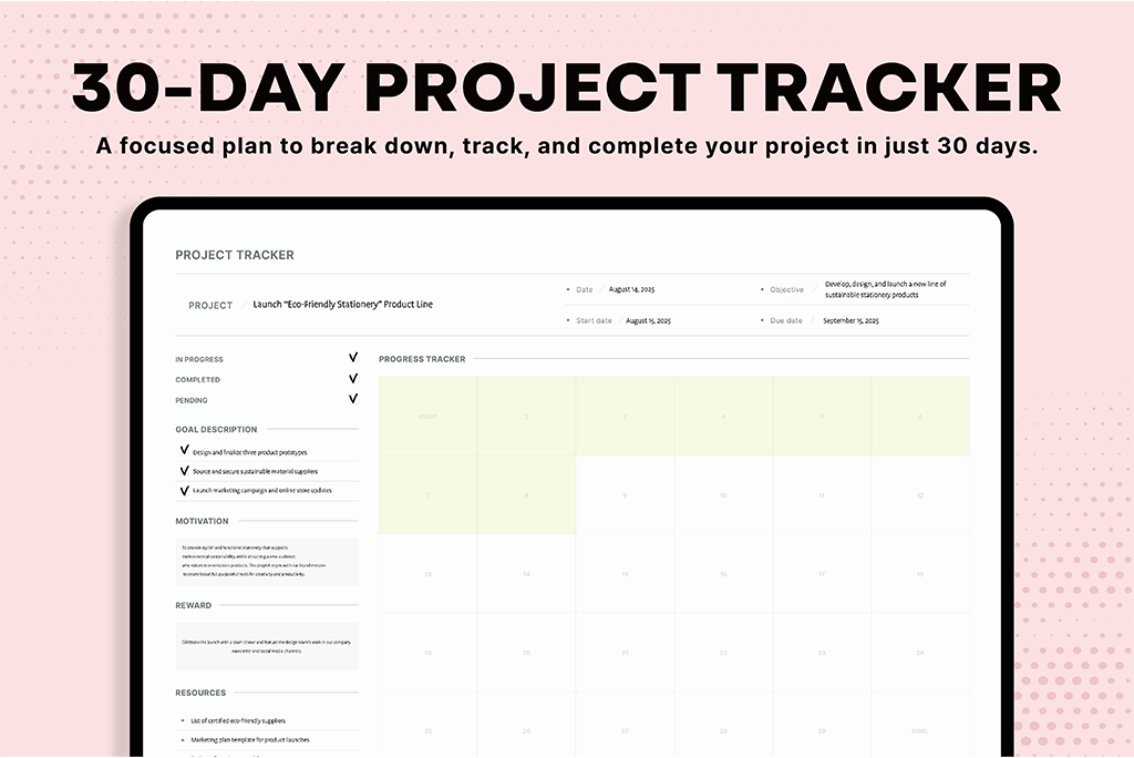30-Day Project Tracker