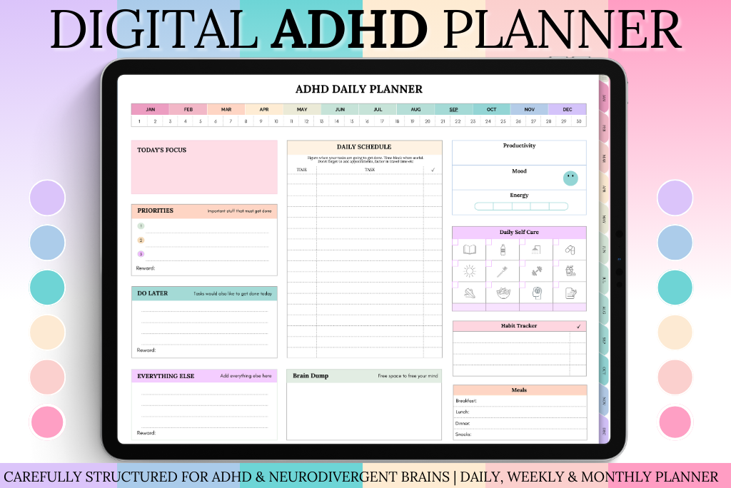 Dijital ADHD Planlayıcı - Yatay