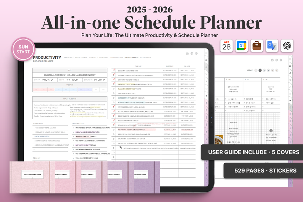 2025-2026 Schedule planner (Pink, Sun.Start) 2025-2026 Schedule planner (Pink, Sun.Start)
