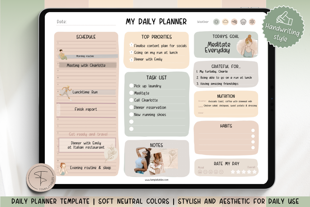 Daily Planner Template (Soft Neutral)