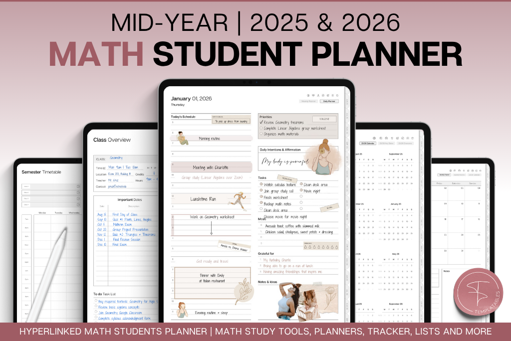 Math Student Planner - 2025/26 Academic year