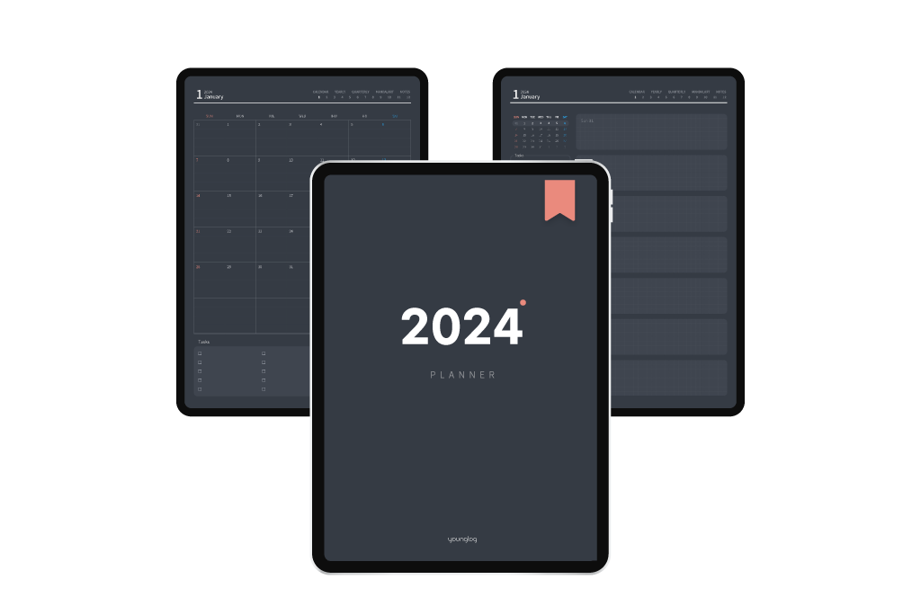 2024 Modern Planner (Dark, Sun. Start)