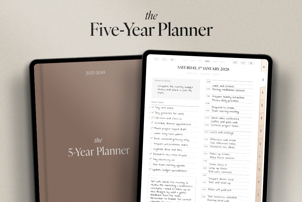 The Five-Year Planner (Sun. Start, Desert)