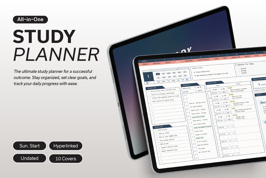 All-in-one Sunset Study Planner (Mon.Start)