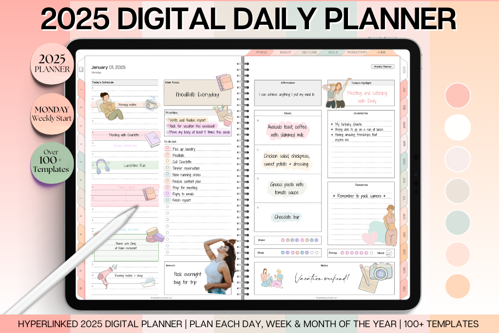 The Ultimate 2025 Daily Planner - Landscape (Monday start)