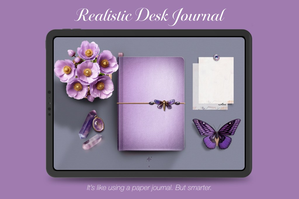 Realistic Desk Journal - Midnight Poppy