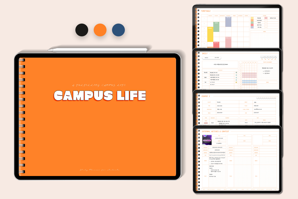 Campus Life Study Planner (Orange)