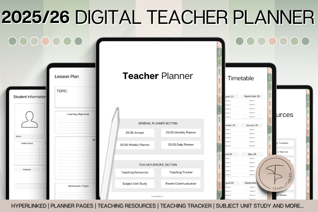 The Ultimate Digital Teacher's Planner (Green)
