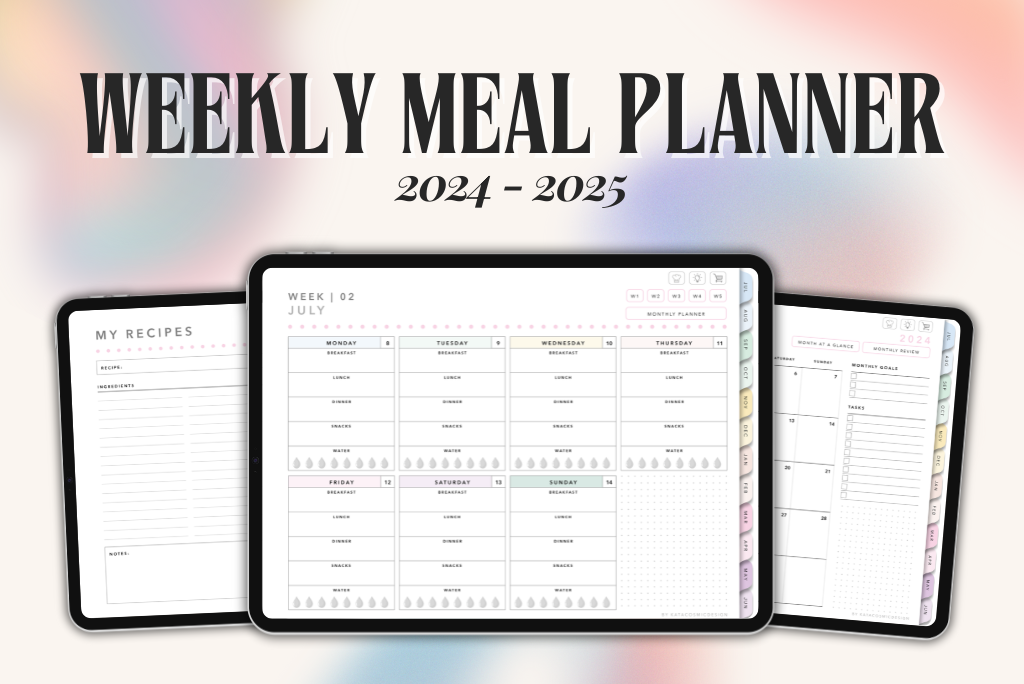 Weekly Meal Planner by Katacosmic (July 2024 - 2025) 