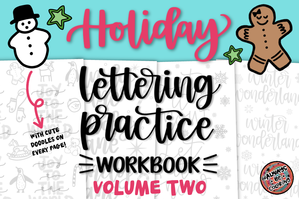 Livro de Exercícios de Lettering para Períodos Festivos Volume 2