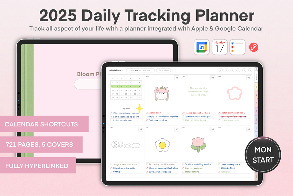 2025 Daily Tracking Planner (Rainbow, Calendar Integration) 2025 Daily Tracking Planner (Rainbow, Calendar Integration)