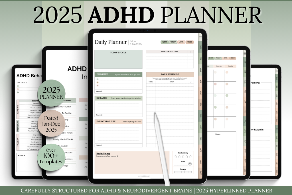 2025 ADHD Planner - Green