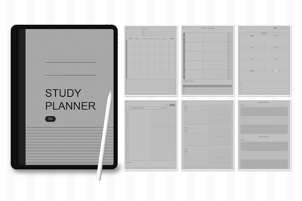 Undated Paper Texture Planner (Grey)