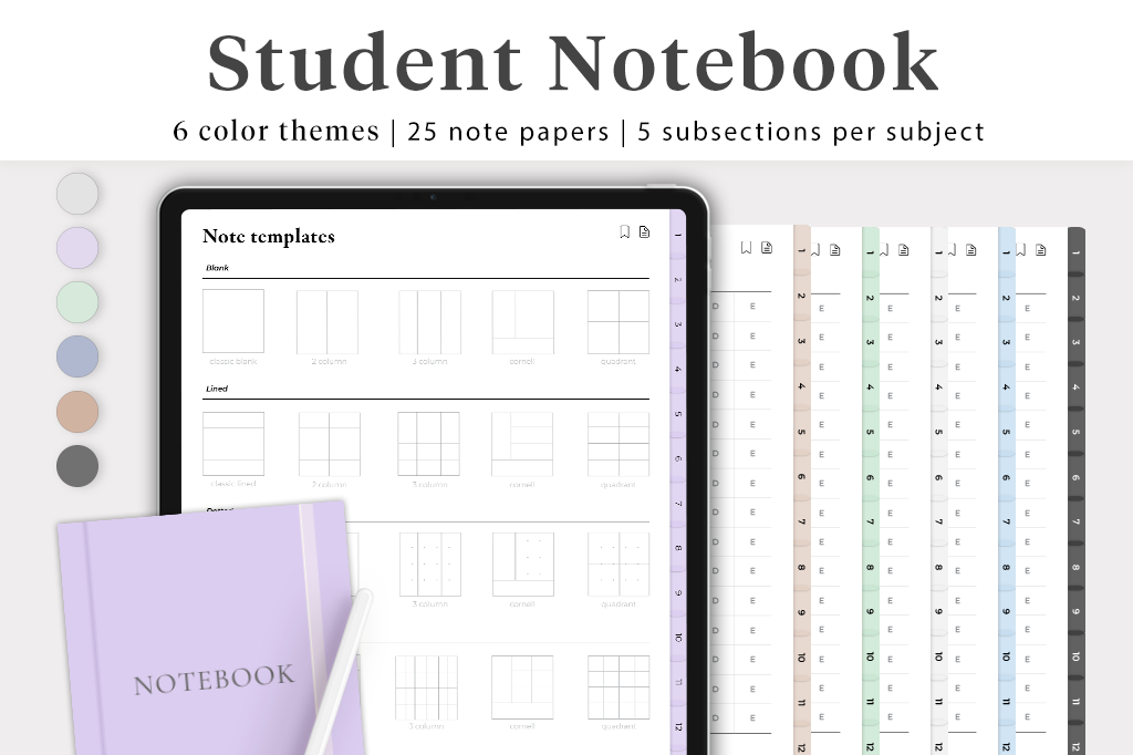 15 Subject Student Notebook
