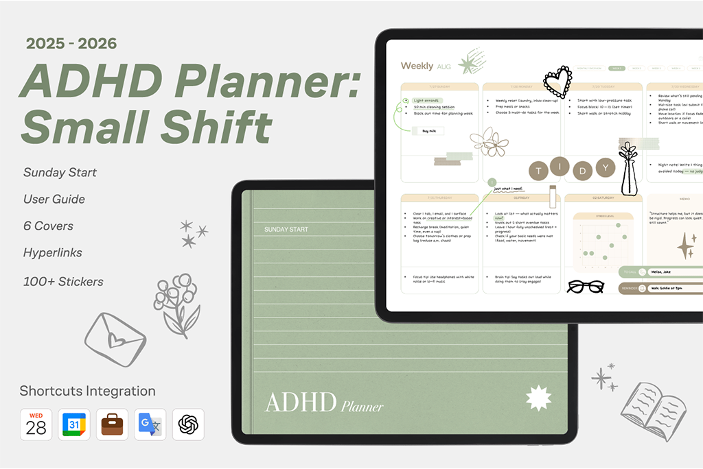 ADHD Planner: Small Shift (Neutral)