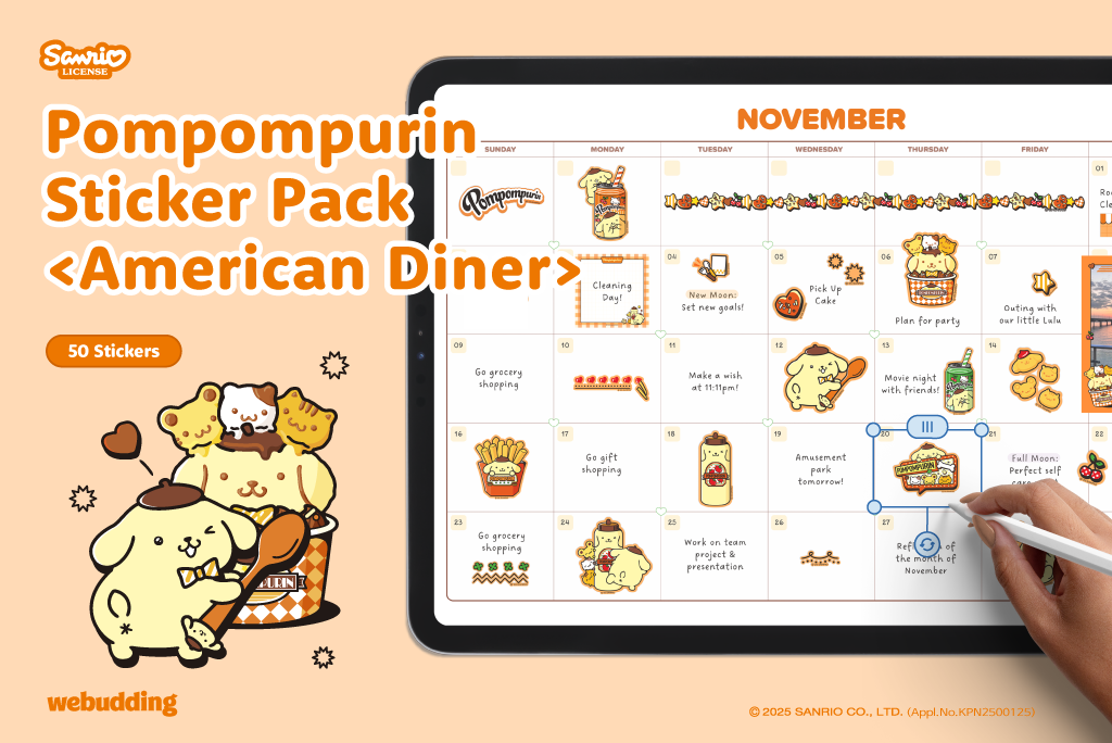Pompompurin Sticker Pack <American Diner>