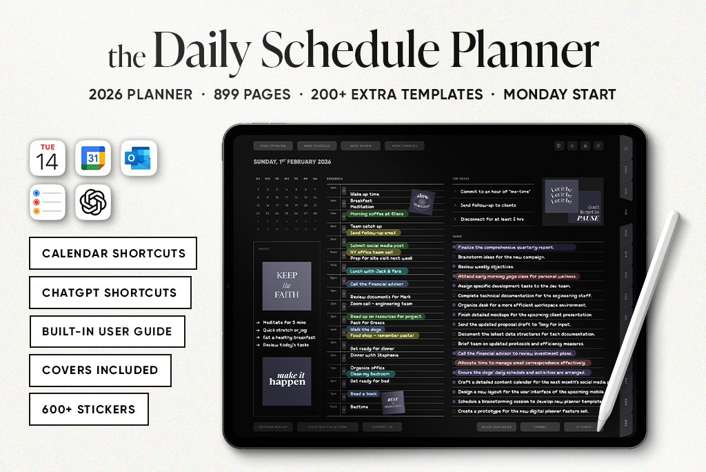 Il Planner di Programmazione Giornaliera 2026 (Inizio Lun., Scuro)