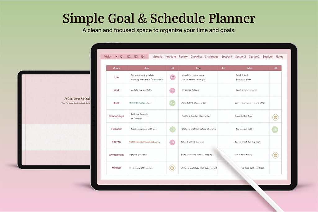Simple Goal & Schedule Planner (Pink) Simple Goal & Schedule Planner (Pink)