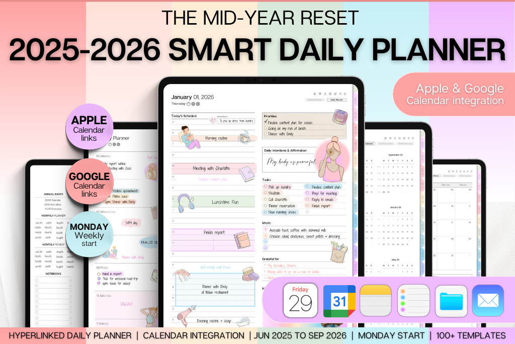 Smart 2025-2026 Mid-year Planner - Colorful (Mon)