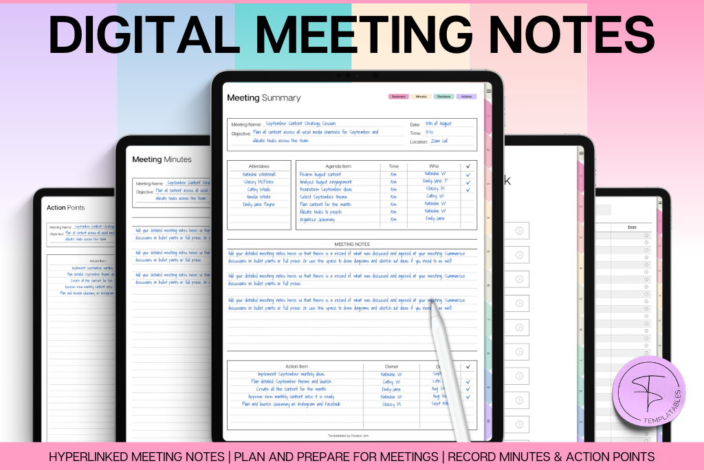 Digital Meeting Notebook - Colorful