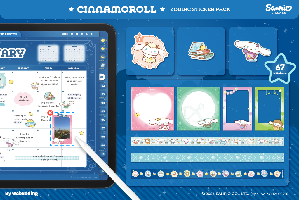 Cinnamoroll Набор Наклеек <Знаки Зодиака>