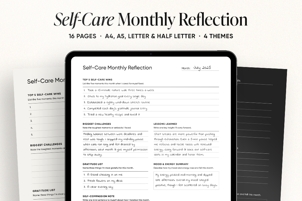 Self-Care Monthly Reflection